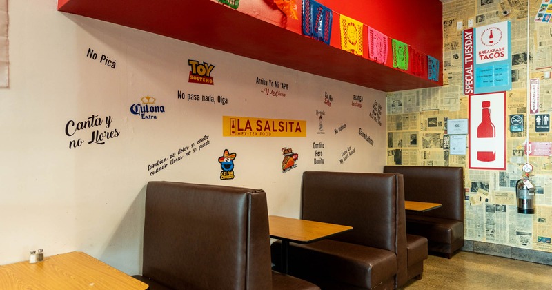 Interior, booth dining area