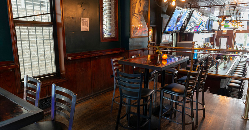 Interior, tables ready for guests