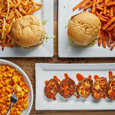 Various food on the table.