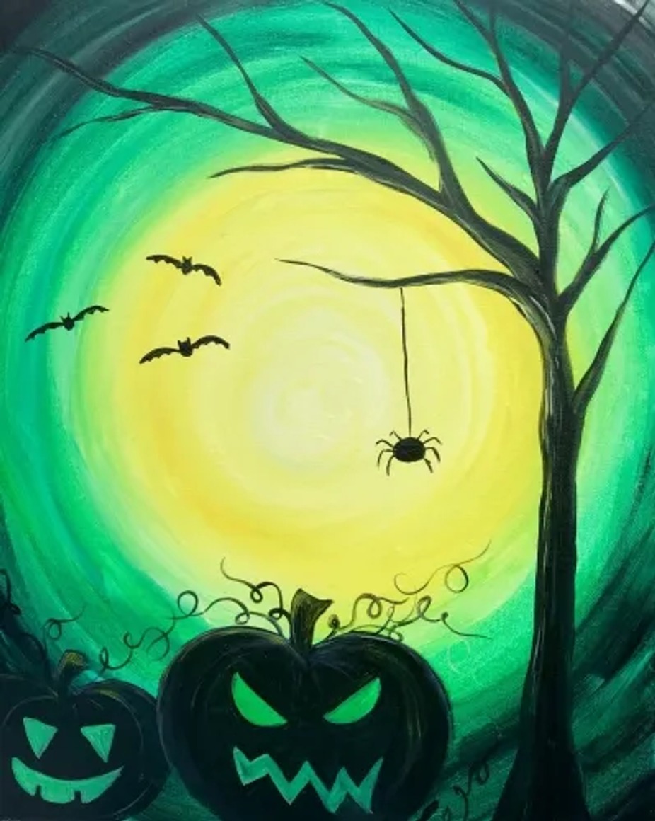 Paint Nite: Halloween In Green event photo