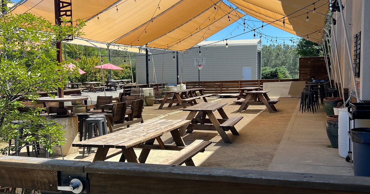 The outdoor covered patio