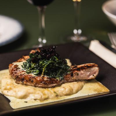 Pork chop mash potatoes.