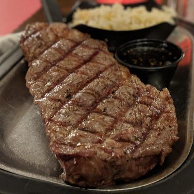 Grilled steak.