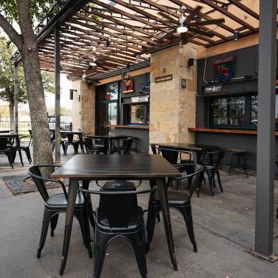 Exterior, patio, seating area.