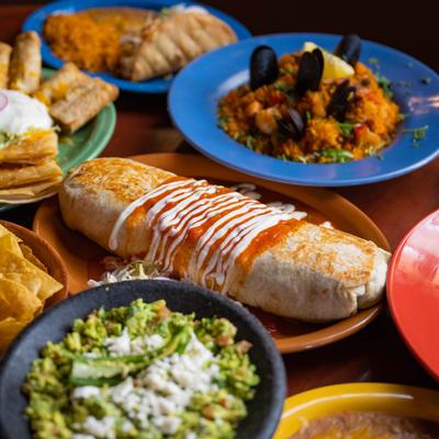 An assortment of dishes, close up