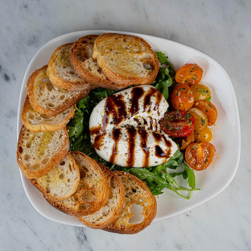 menu item 2 of 12, Burrata (VG, GFO)