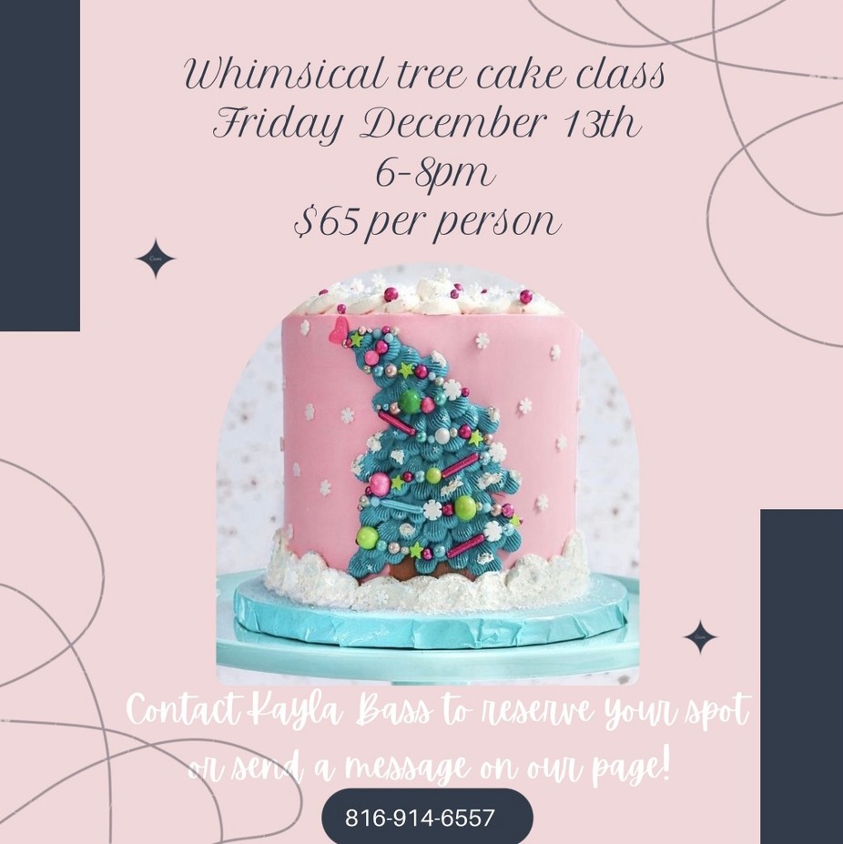 Whimsical tree cake class event photo