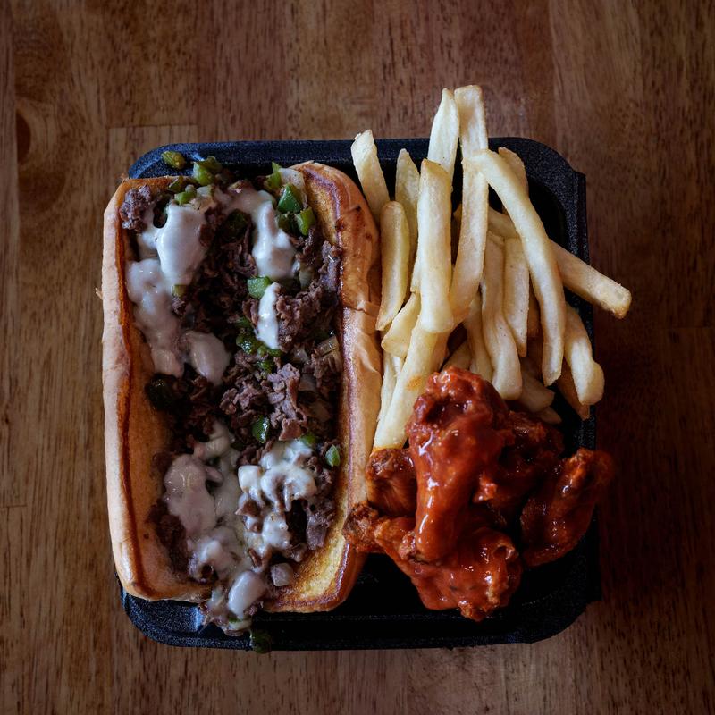 Chicken Philly Cheese Steak, 5 Wings & Fries photo