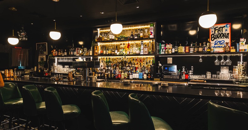 Stylish and cozy bar area