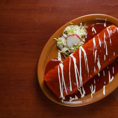 Burrito plate, top view