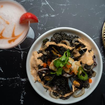 Mussels dish, top view