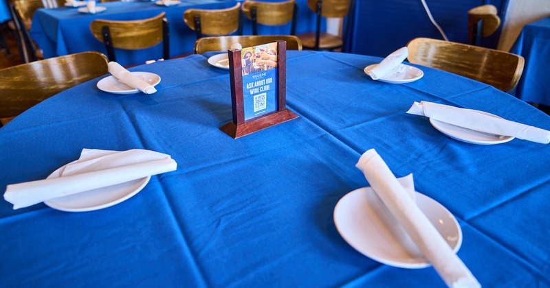 Closeup view of a set table