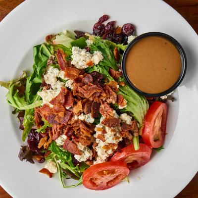 A plate of Cottage Salad, served with dressing on the side.