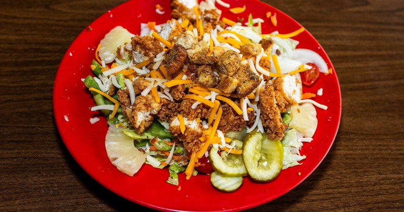 Crispy fried chicken salad
