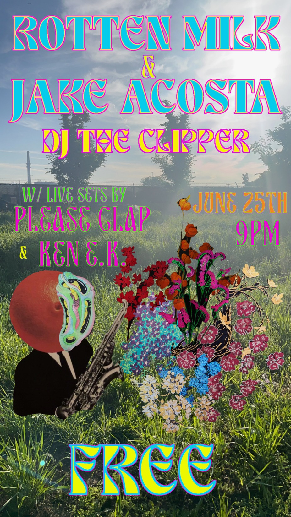 DJ Rotten Milk, Jake Acosta, Ken E.K. , Pleaseclap event photo