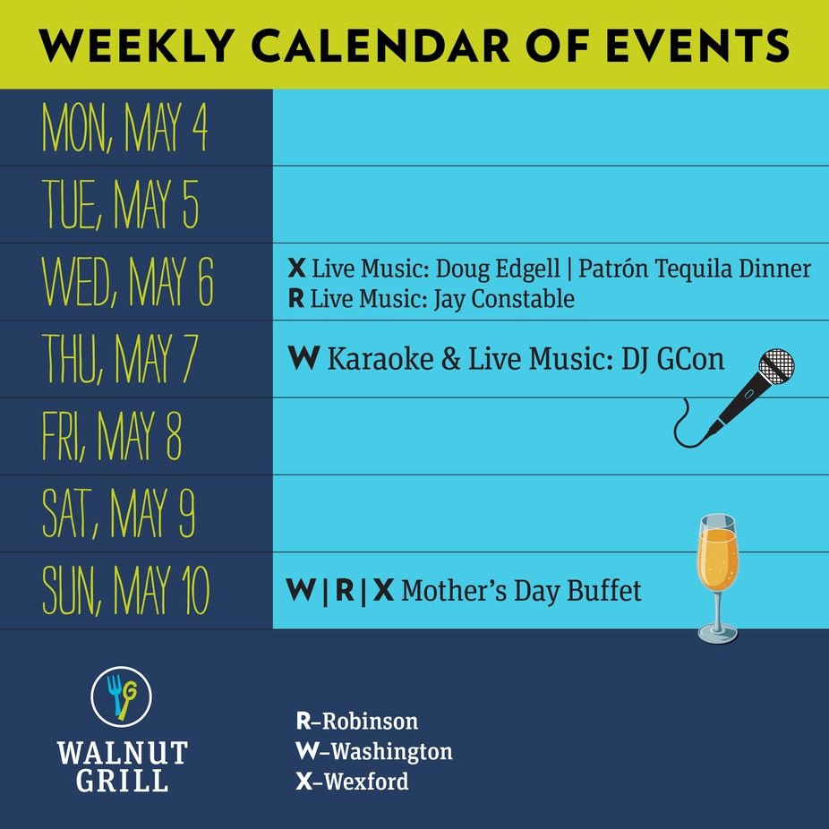 WEEKLY EVENTS CALENDAR event photo