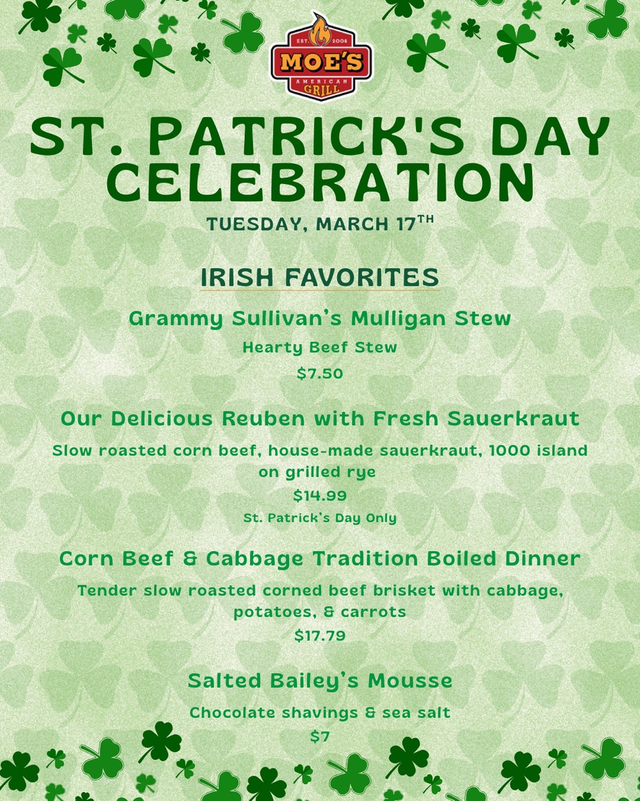 ST. PATRICK'S DAY SPECIAL MENU🍀 event photo