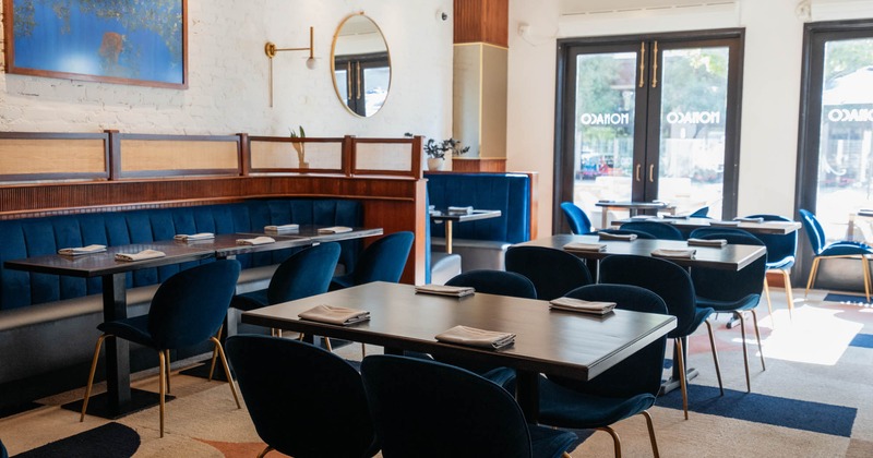 Dining area, tables ready for customers