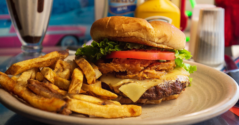 Southwest burger and fries