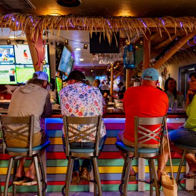 People siting at the bar.