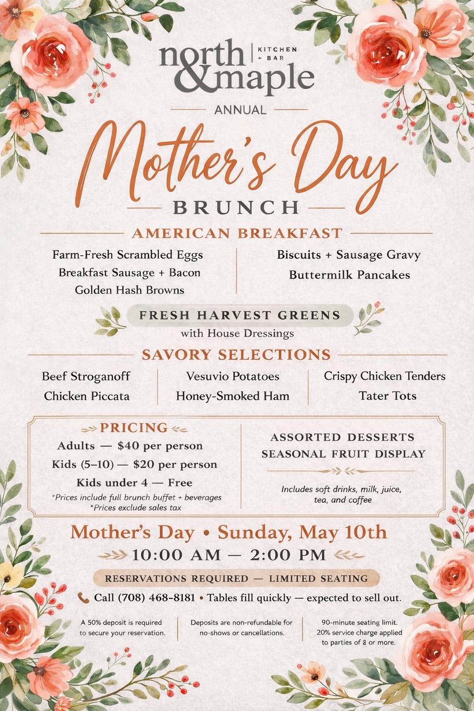 🌷 Treat Mom to a Beautiful Brunch at North & Maple 🌷 event photo