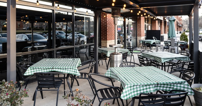 Covered outdoor seating area