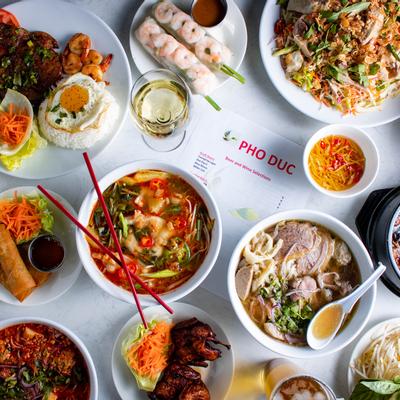 Different dishes served, top view