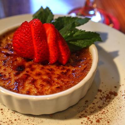 Creme Brulee close up.