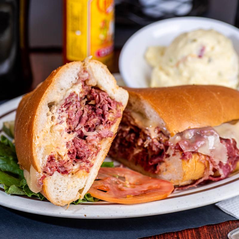 menu item 11 of 13, Corned Beef Reuben Grilled Boat