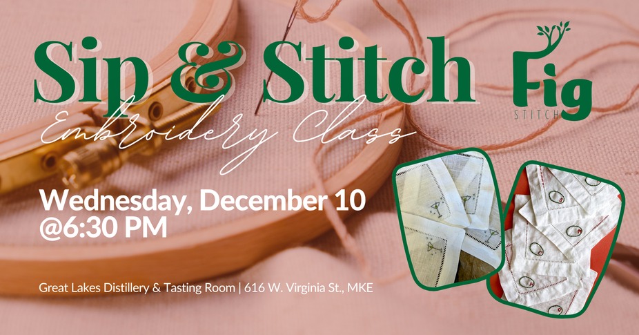 Sip & Stitch Cocktail Napkin Class (MKE) event photo