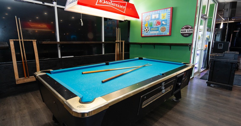 Interior, billiard pool game area
