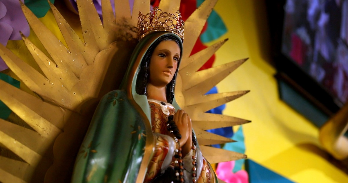 Saint Mary the Virgin statue, on the wall