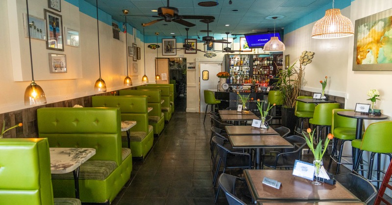 Interior, wide front view of seating area