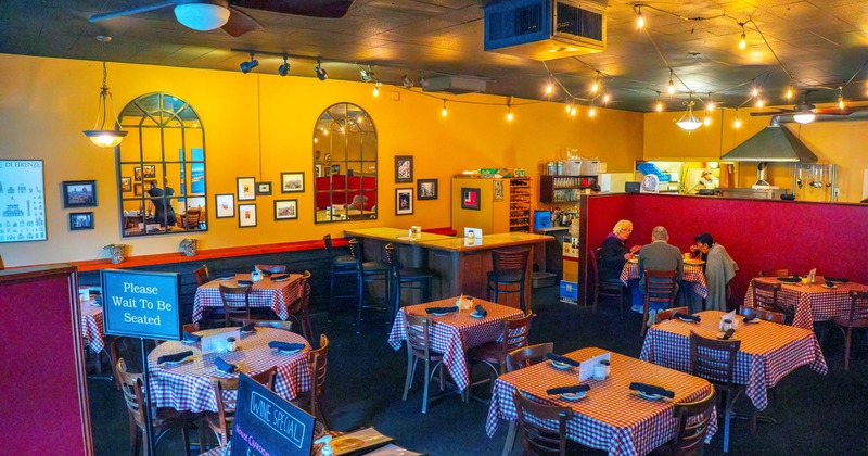 Interior, wide view of dining area