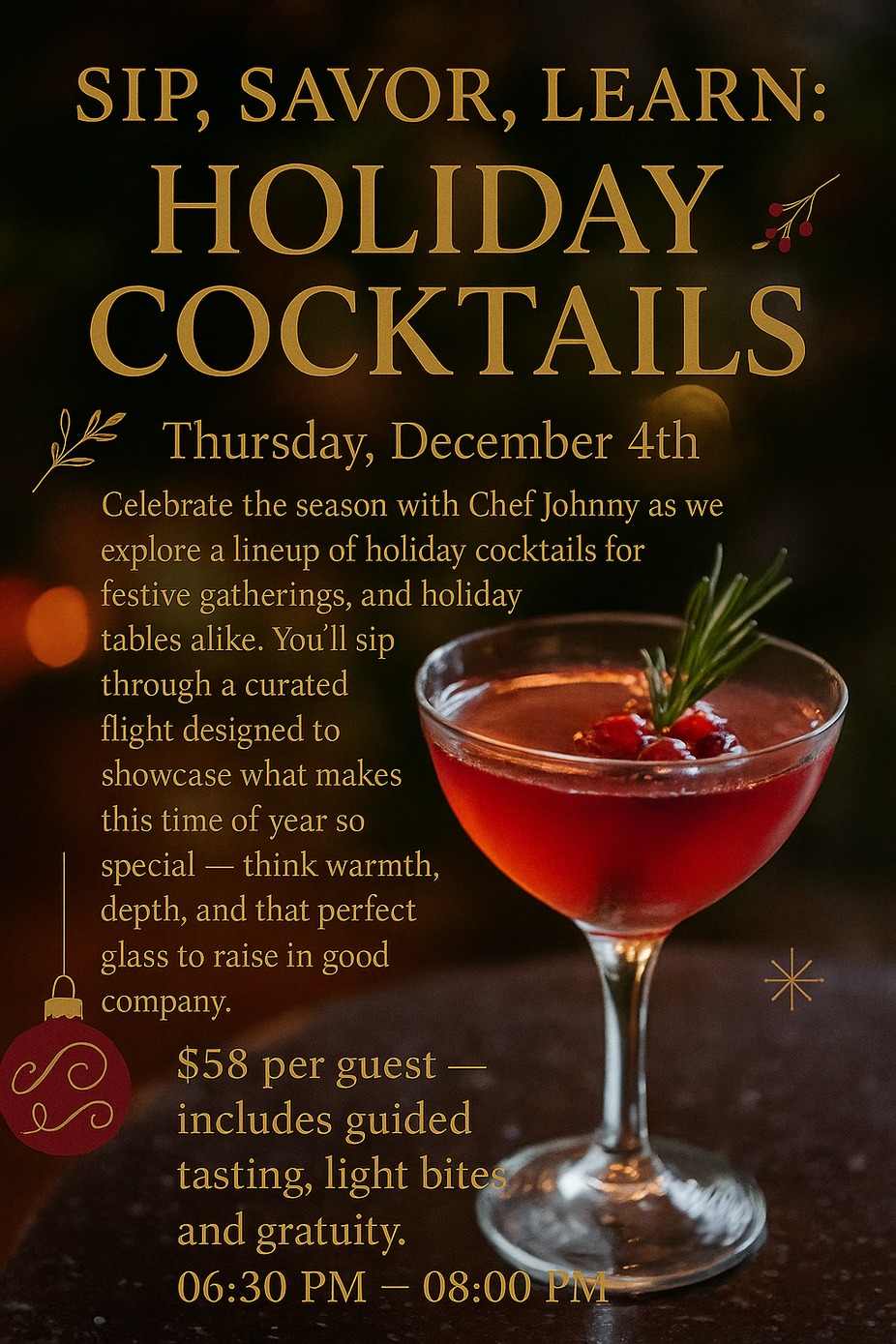 Holiday Cocktails event photo