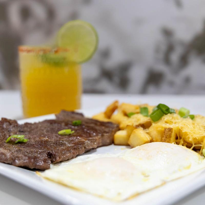 Steak, egg & cheese photo