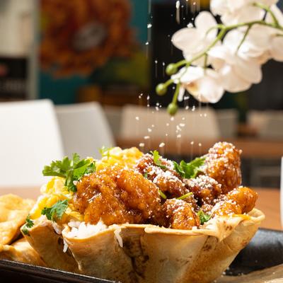 Orange Chicken Rice Bowl.