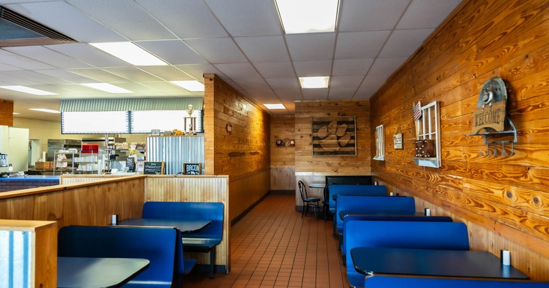 Dining area with benches