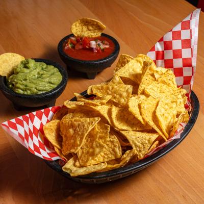 Chips, salsa, and guacamole.