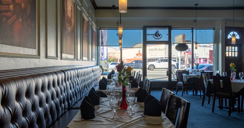 Interior, banquet seating area