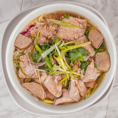 Pho brisket, meatball, and round eye combo.