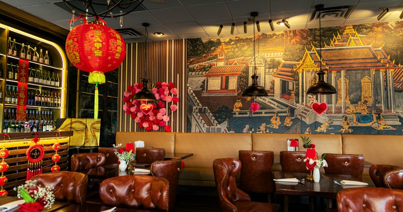 Interior, tables and chairs