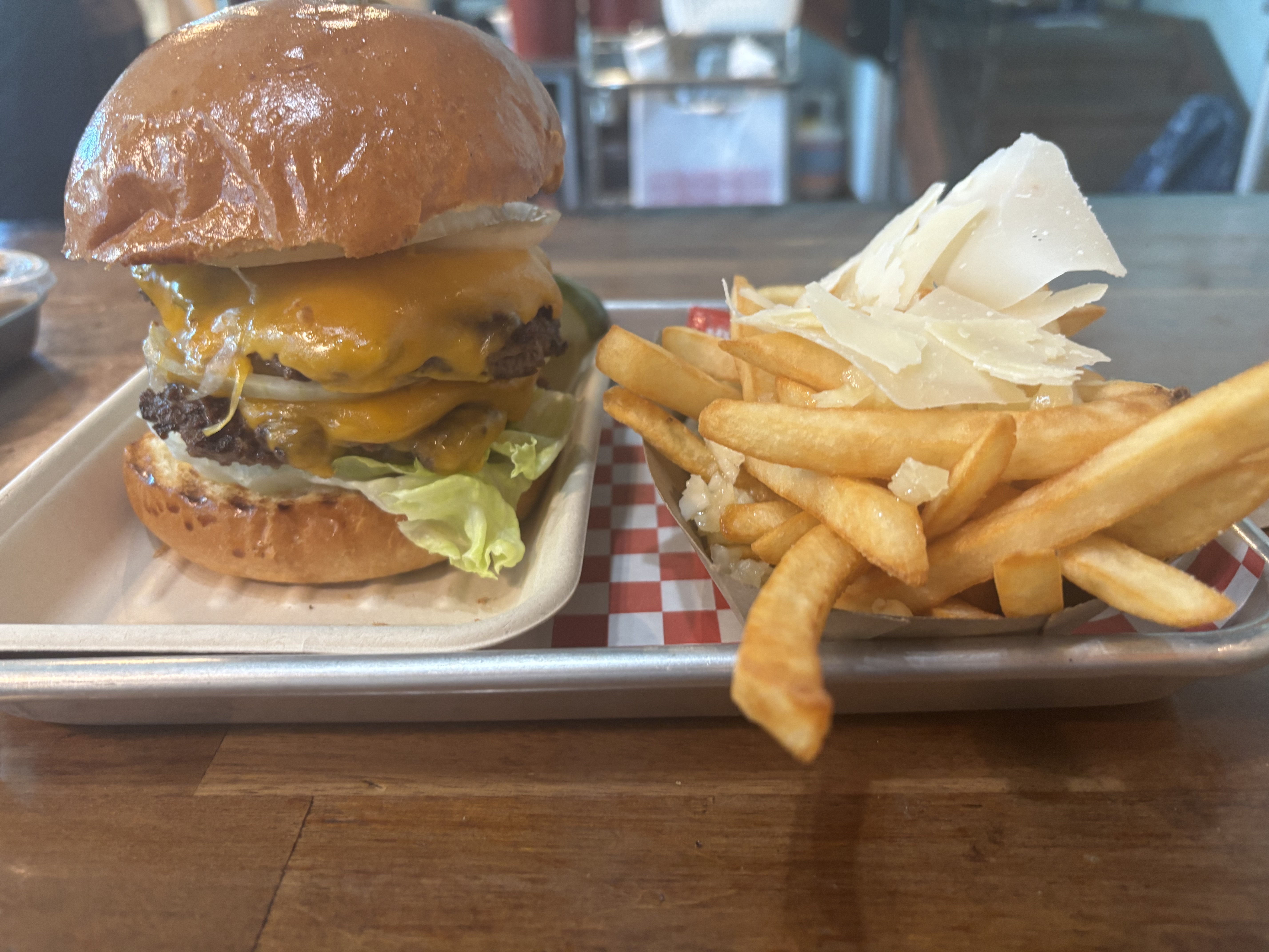 chicken smash burger & fries