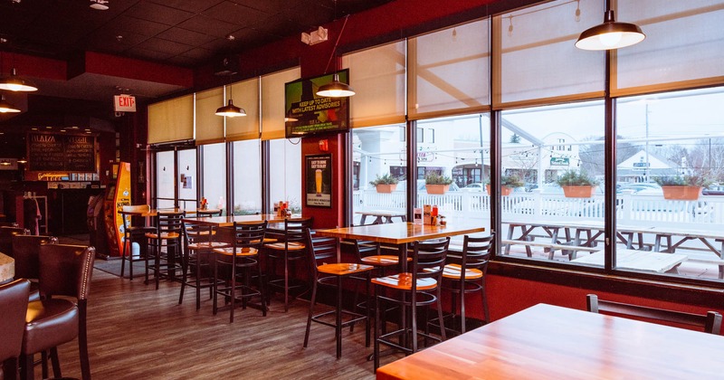Interior, other view with bar stools and bar tables
