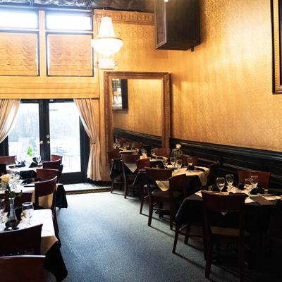 Interior, seating area.