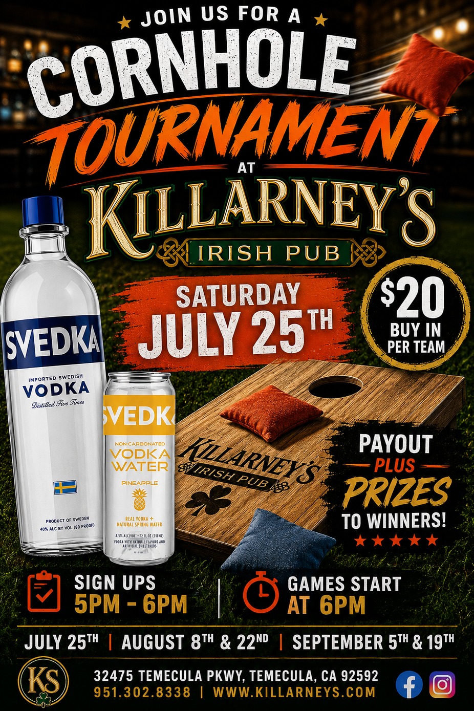 Svedka Cornhole Tournament July 25th event photo