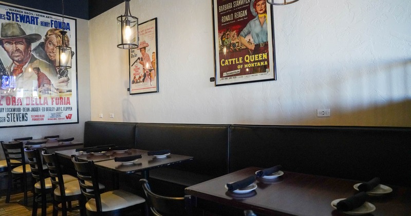 Interior, tables and chairs ready for guests