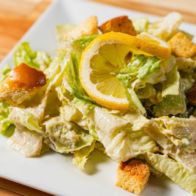 classic caesar salad closeup