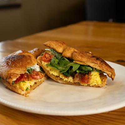 Harvest Morning Sandwich on a white plate.