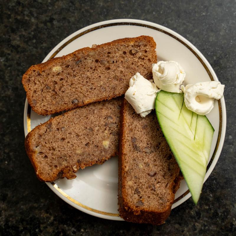 Homemade Nut Bread with Cream Cheese photo